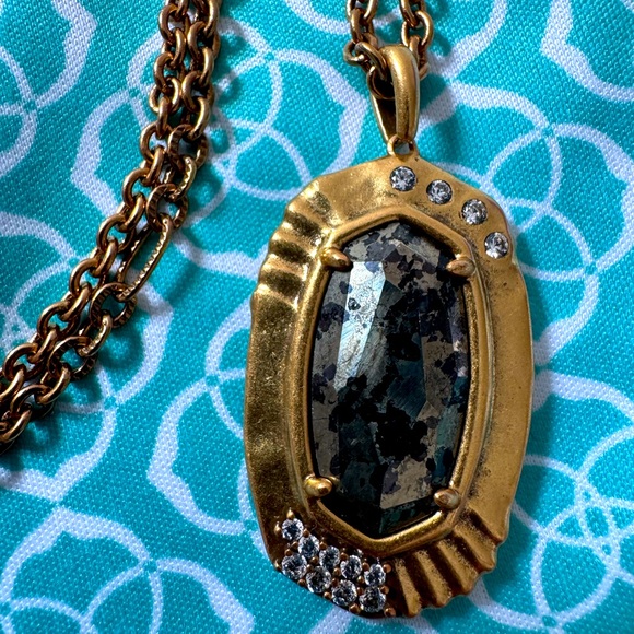 Kendra Scott Anna Necklace with Black Pyrite Pendant - Picture 2 of 10